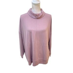 J Jill mock neck long sleeved lavender front hand pockets sweatshirt size large